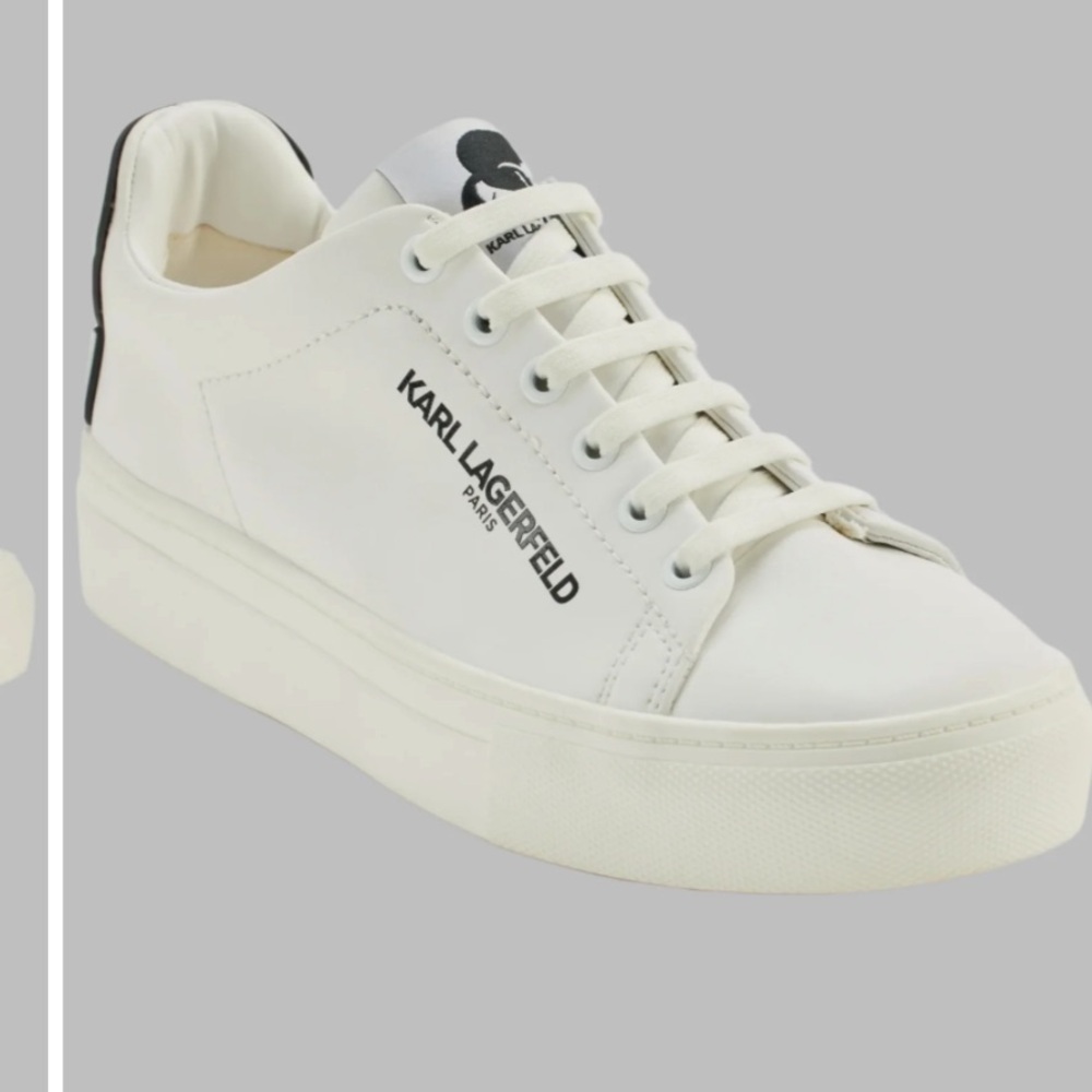Karl Lagerfeld White and Black Graphic Sneakers
